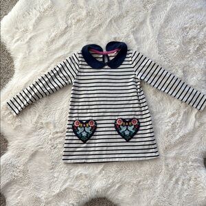 Mini Boden Blue and White Peter Pan Collar Shirt Dress